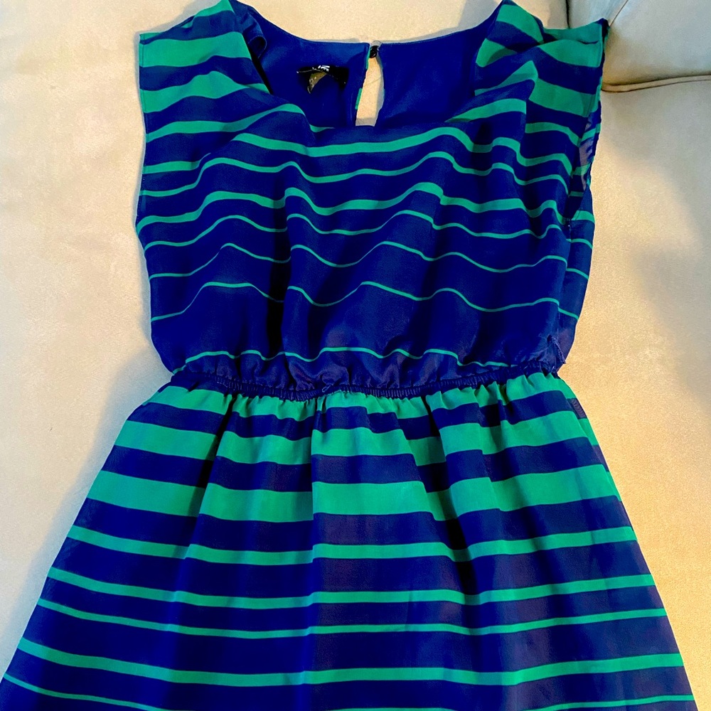Stripe knee length summer dress